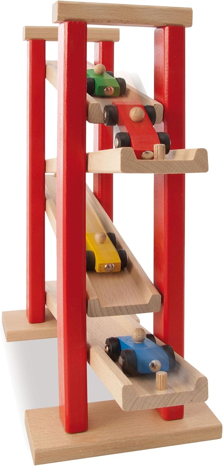 Eichhorn Holz-Kugelbahn Autorennbahn