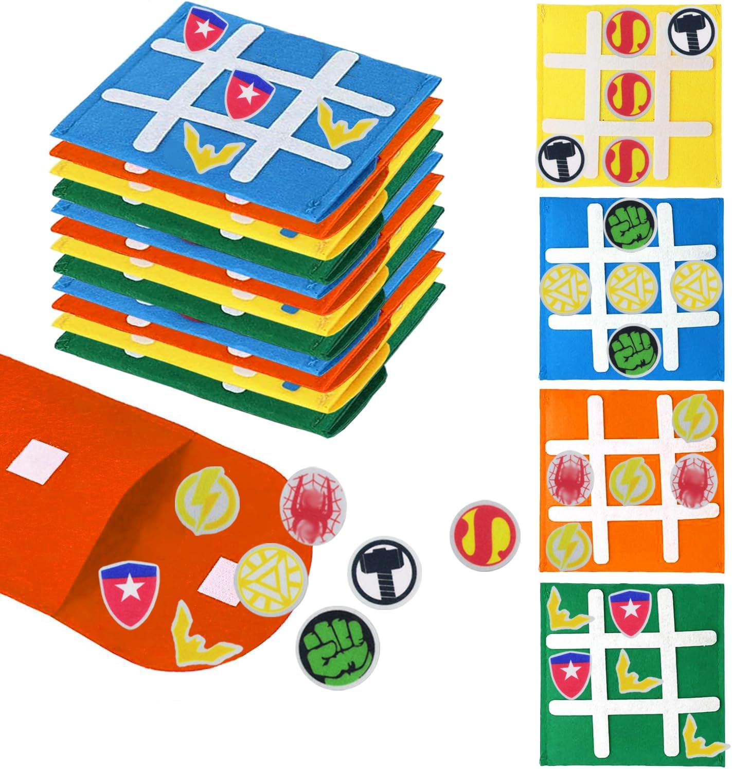 Superhelden Mitgebsel 12 Stück Mini Tic-Tac-Toe — Gastgeschenke