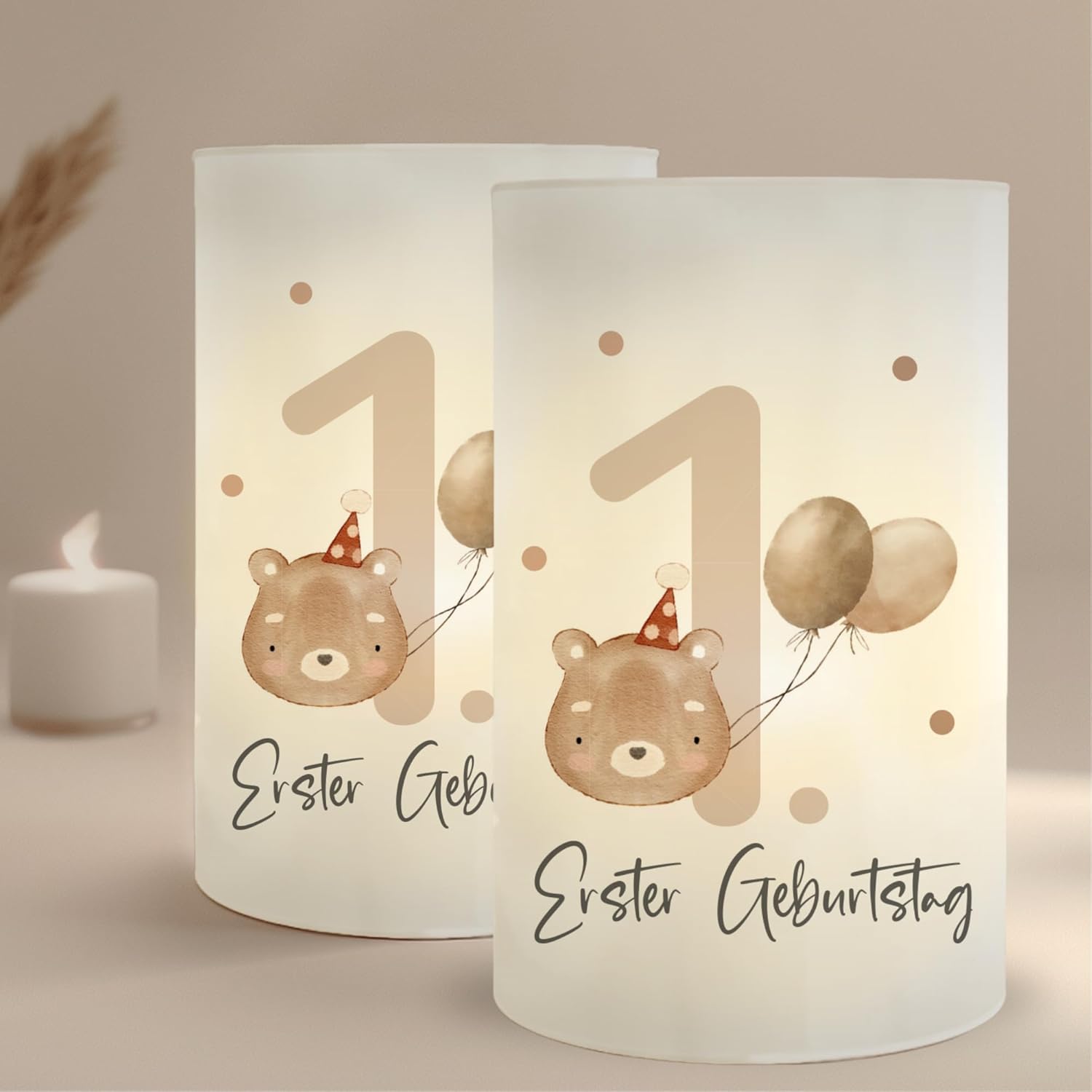 MeinBaby123 10 Stück Windlicht Tischdeko 1. Geburtstag