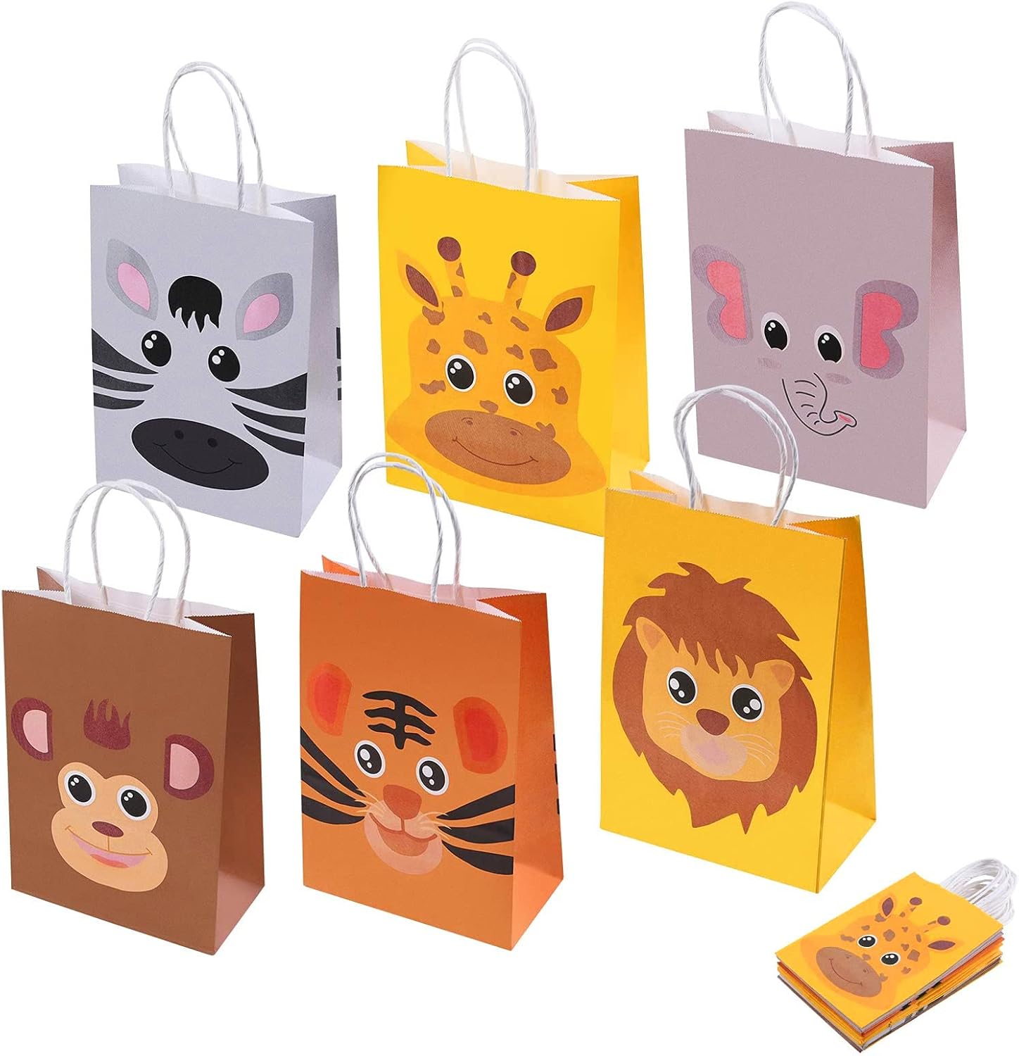 Flintronic Partytüten Tiere 18 Stück, Papiertüten für Kinder