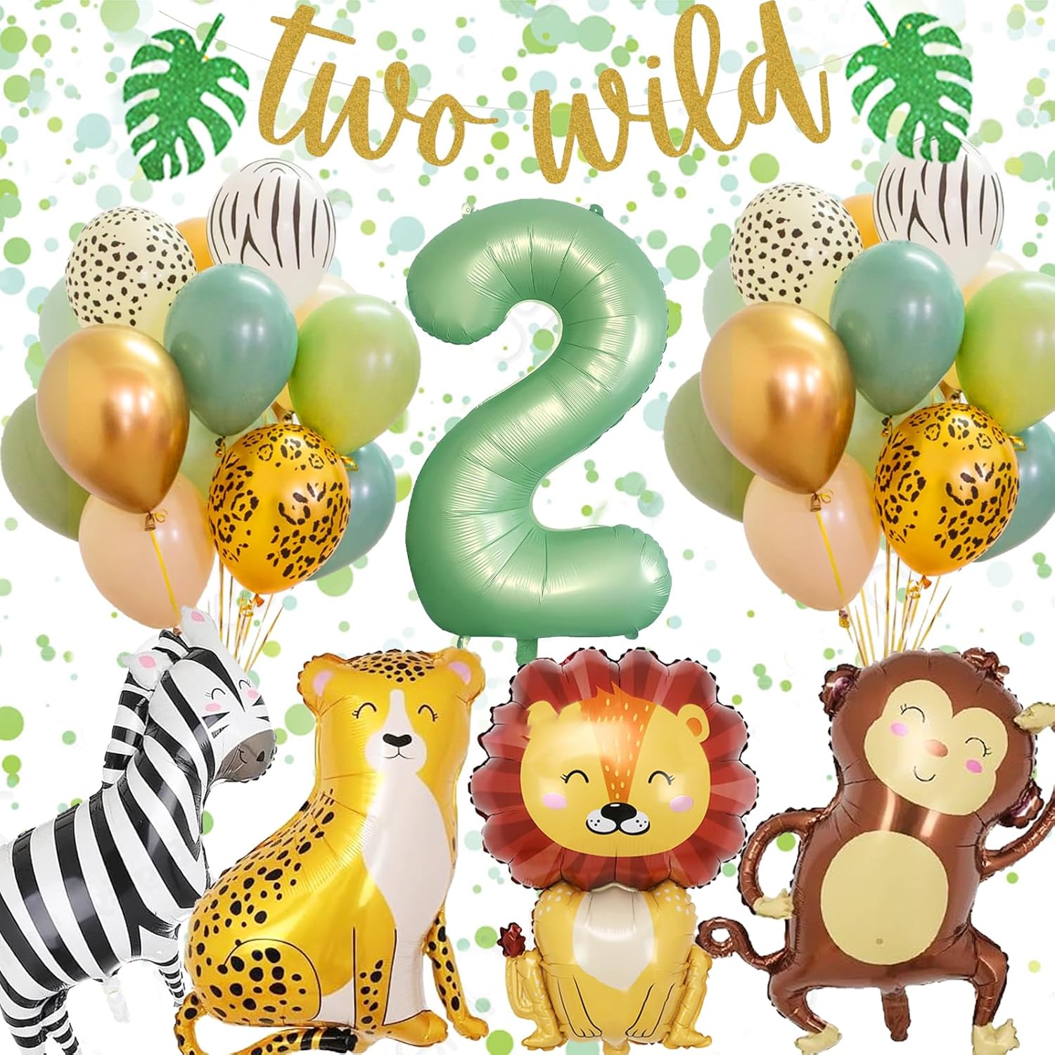 Jungle Birthday Decoration Set 2 Years — Safari Balloons & Decor