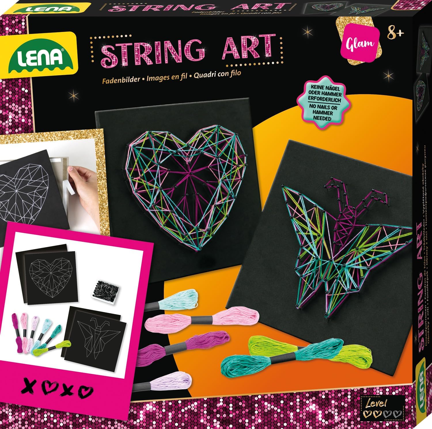 Lena String Art Bastelset Schmetterling & Herz